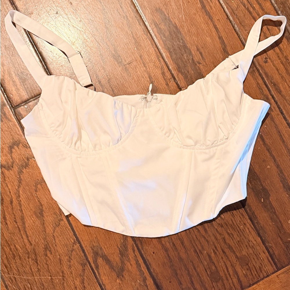 Finesse White cropped corset